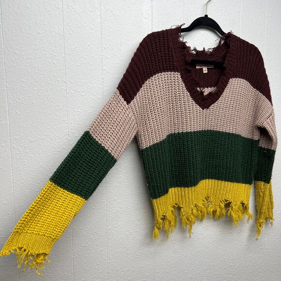 Love Tree Distressed Bohemian Womens Sweater Small Chic Chaotic Academia - Picture 6 of 13